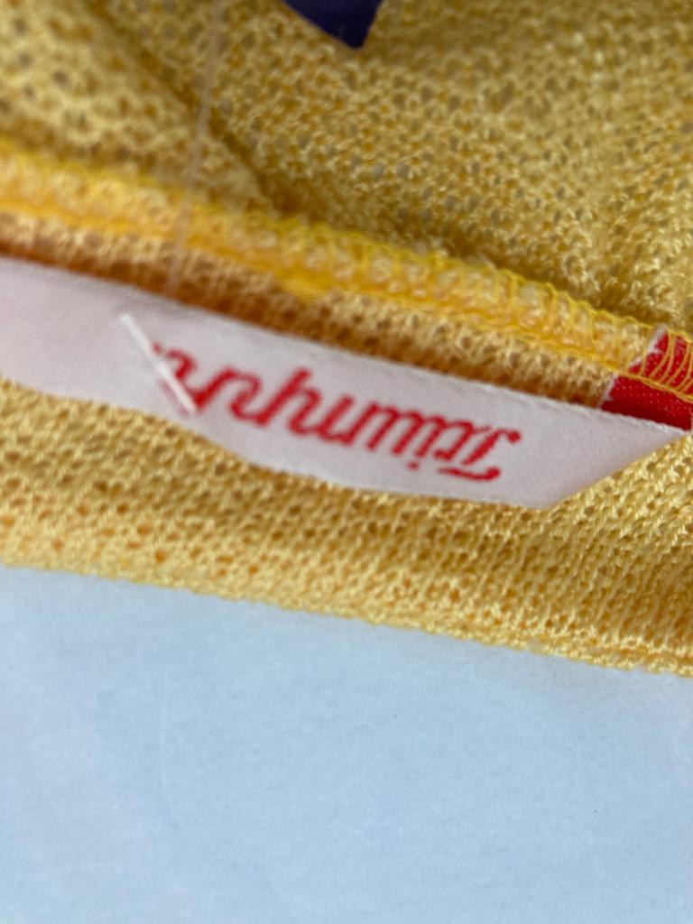 Vintage Triumph Canary Yellow Fine Knit Housecoast. Size 10-12