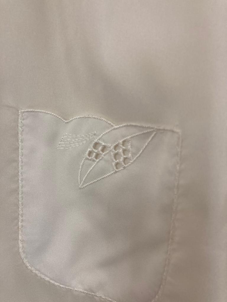 Vintage White Blouse with Lace Collar Size 14