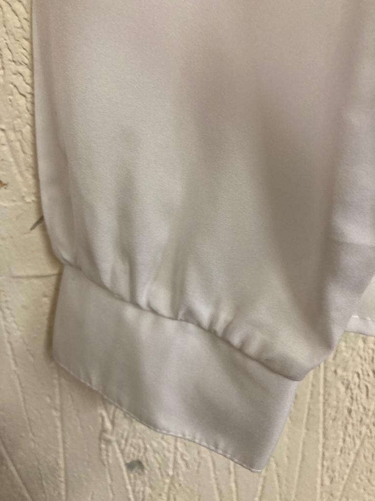 Vintage White Blouse with Lace Collar Size 14