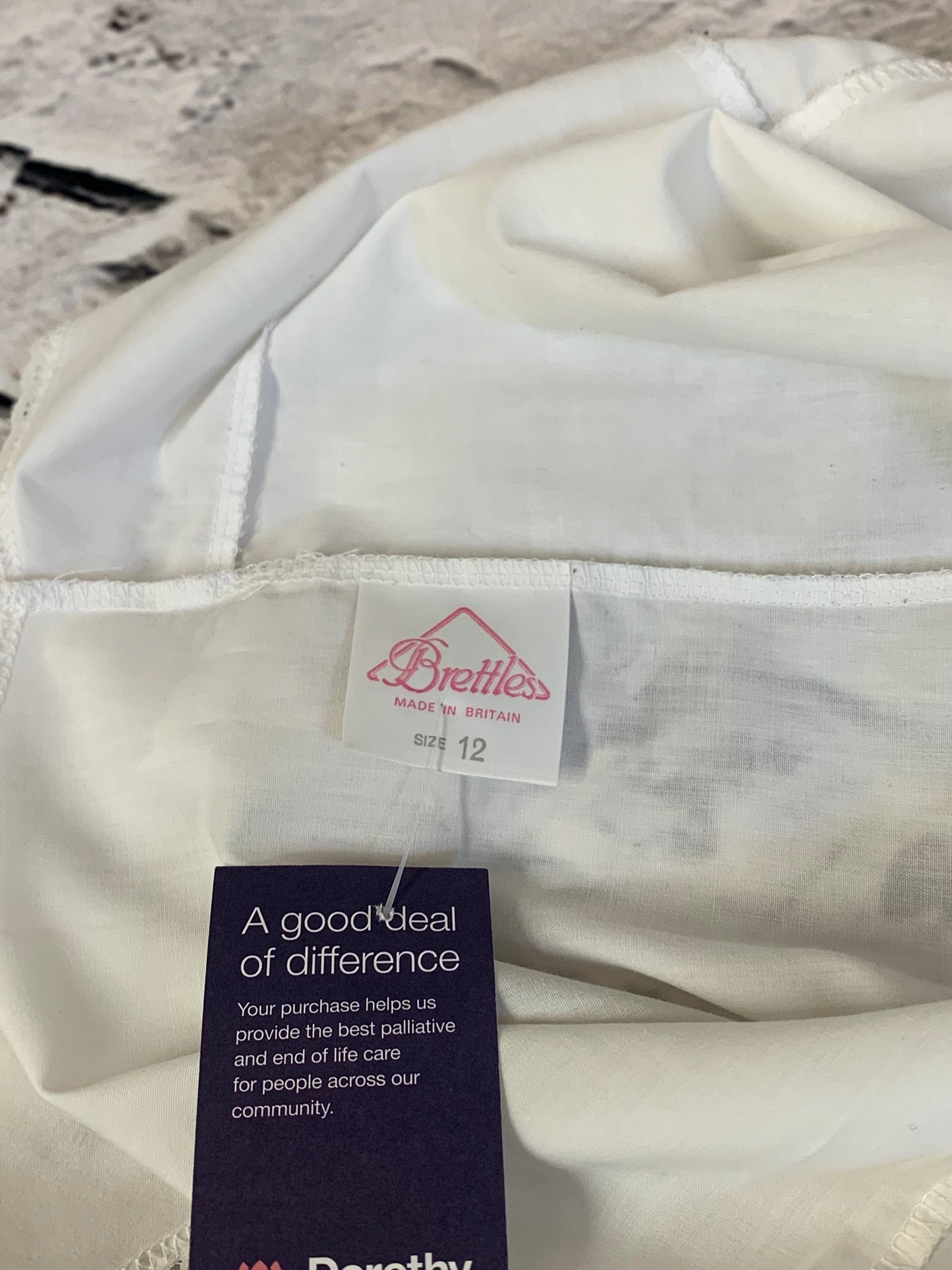 Vintage White Cotton Mix Night Dress Size 12