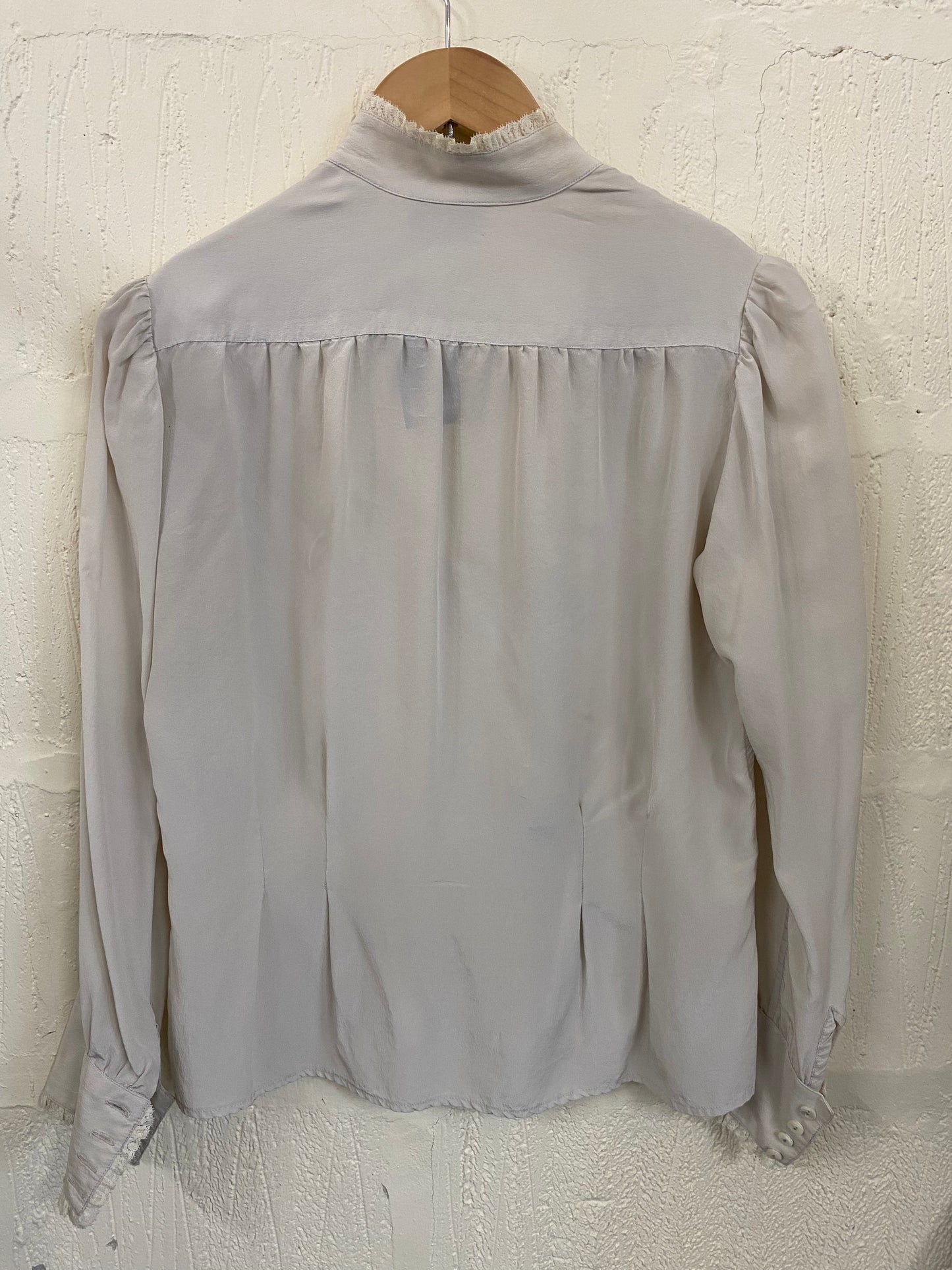 Vintage Cream Silk 70s Blouse Size 12