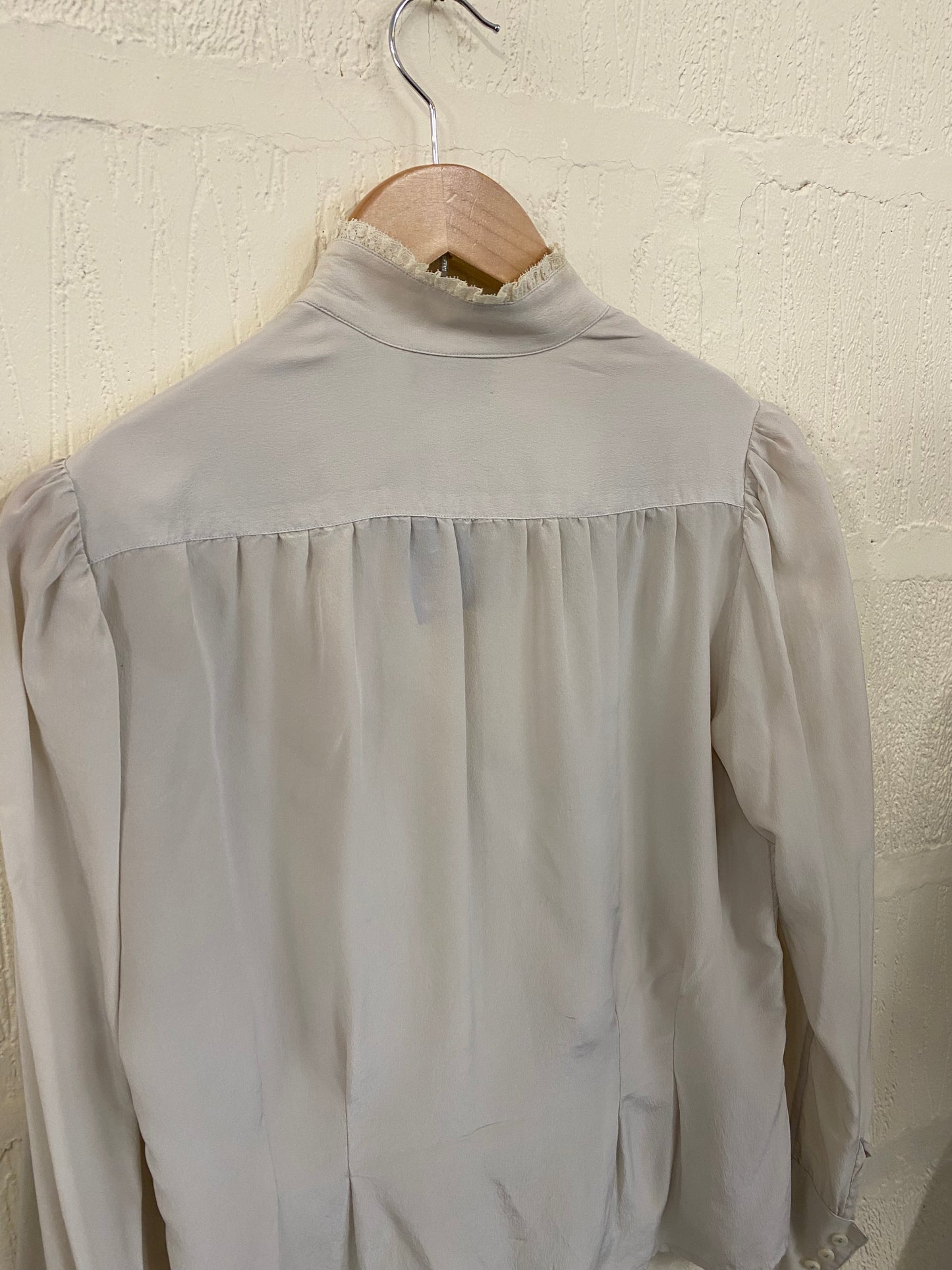 Vintage Cream Silk 70s Blouse Size 12