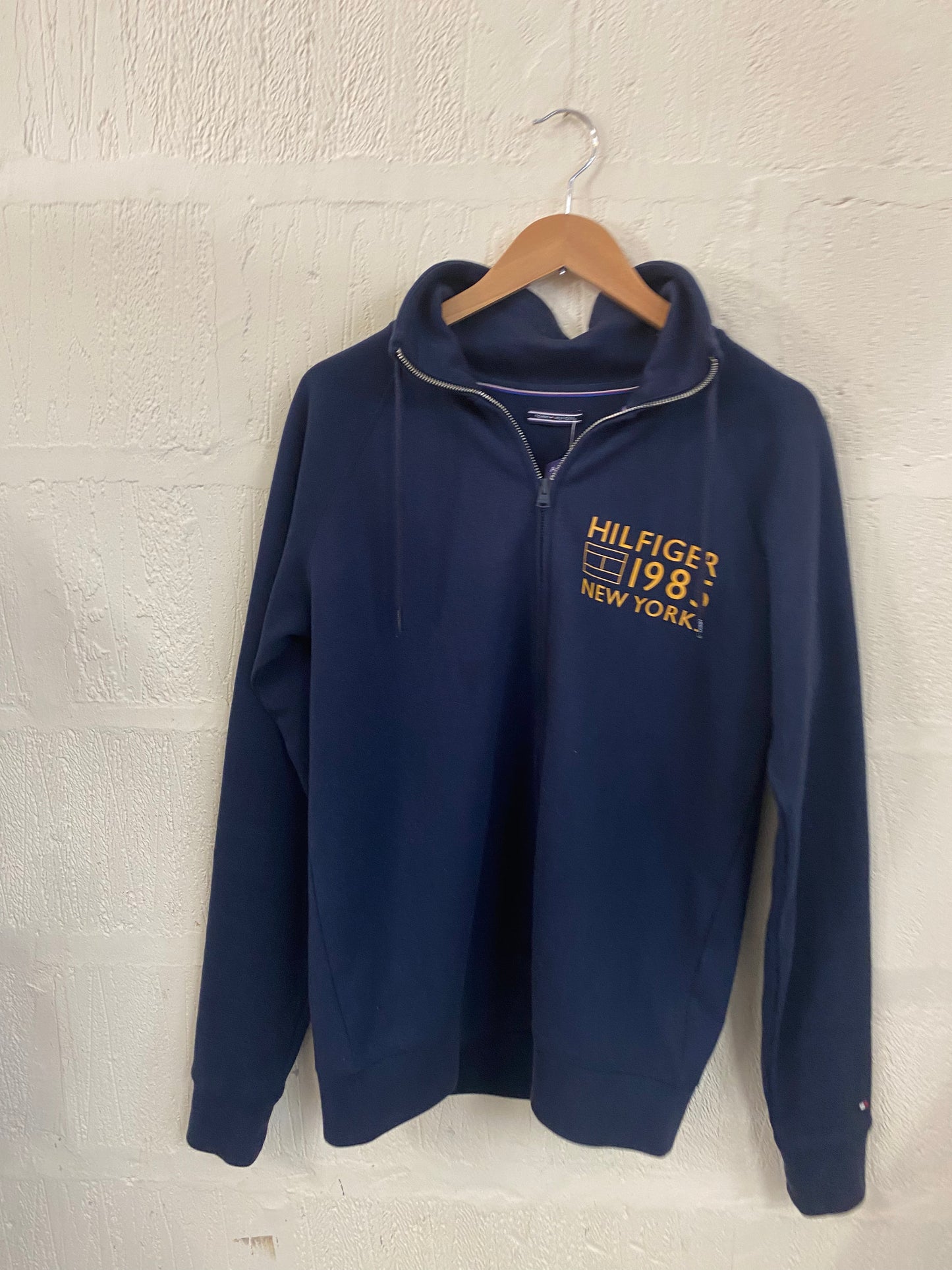 Tommy Hilfiger Navy Zip Sweatshirt 1985 New York Size S