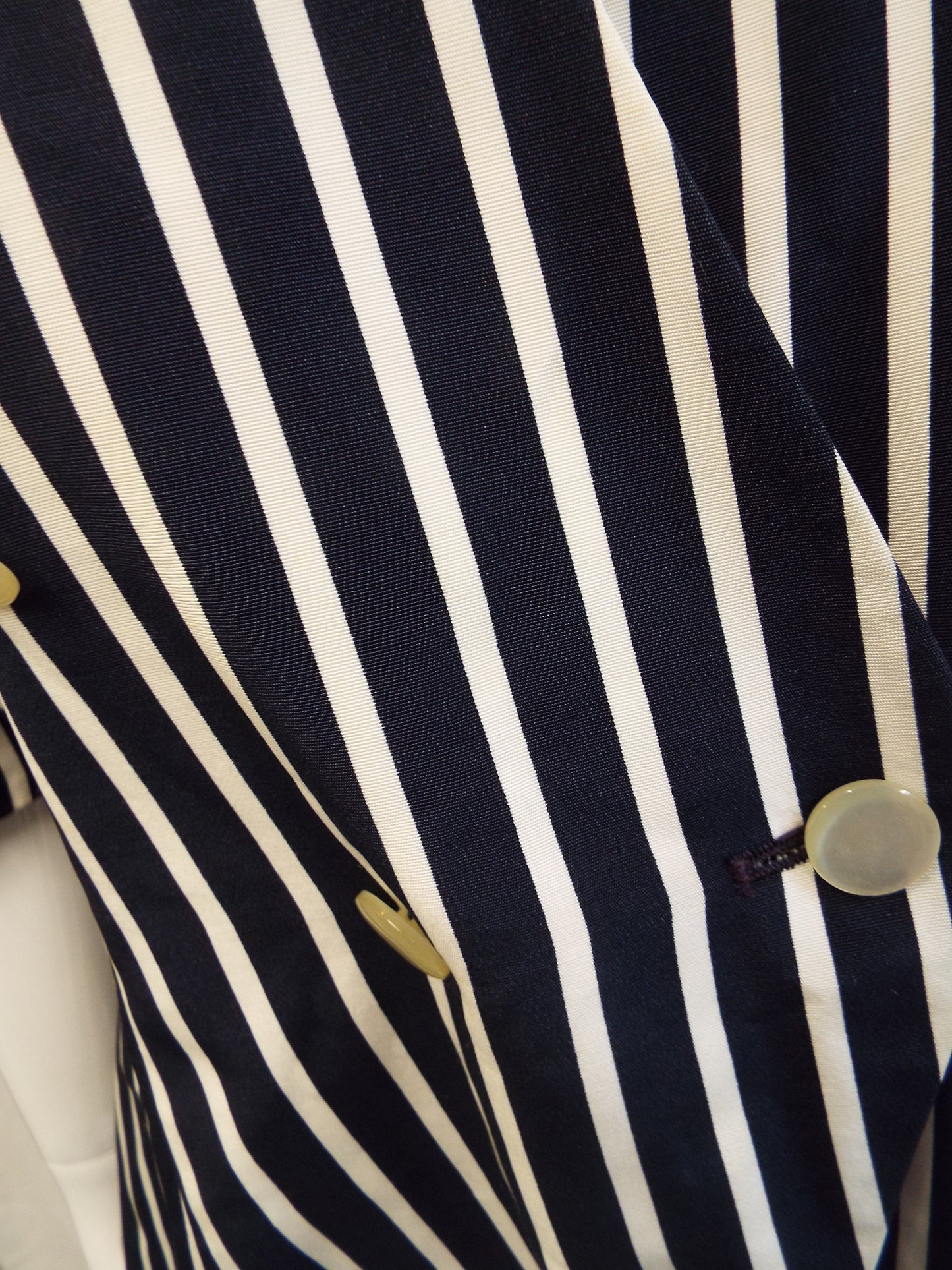 Vintage Navy & White Nautical Striped Jacket Size 14