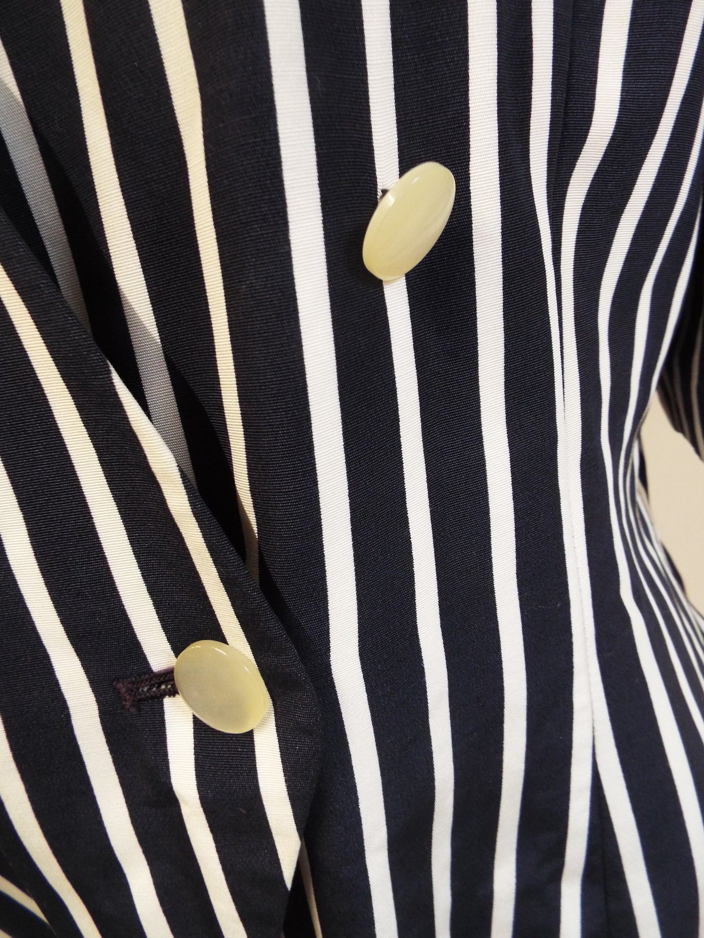 Vintage Navy & White Nautical Striped Jacket Size 14