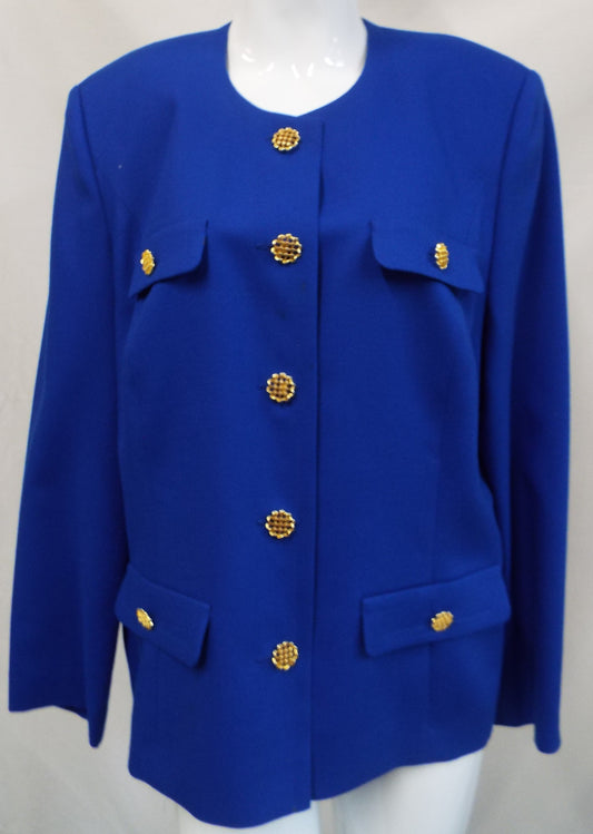 Vintage Royal Blue Smart Jacket Size 16