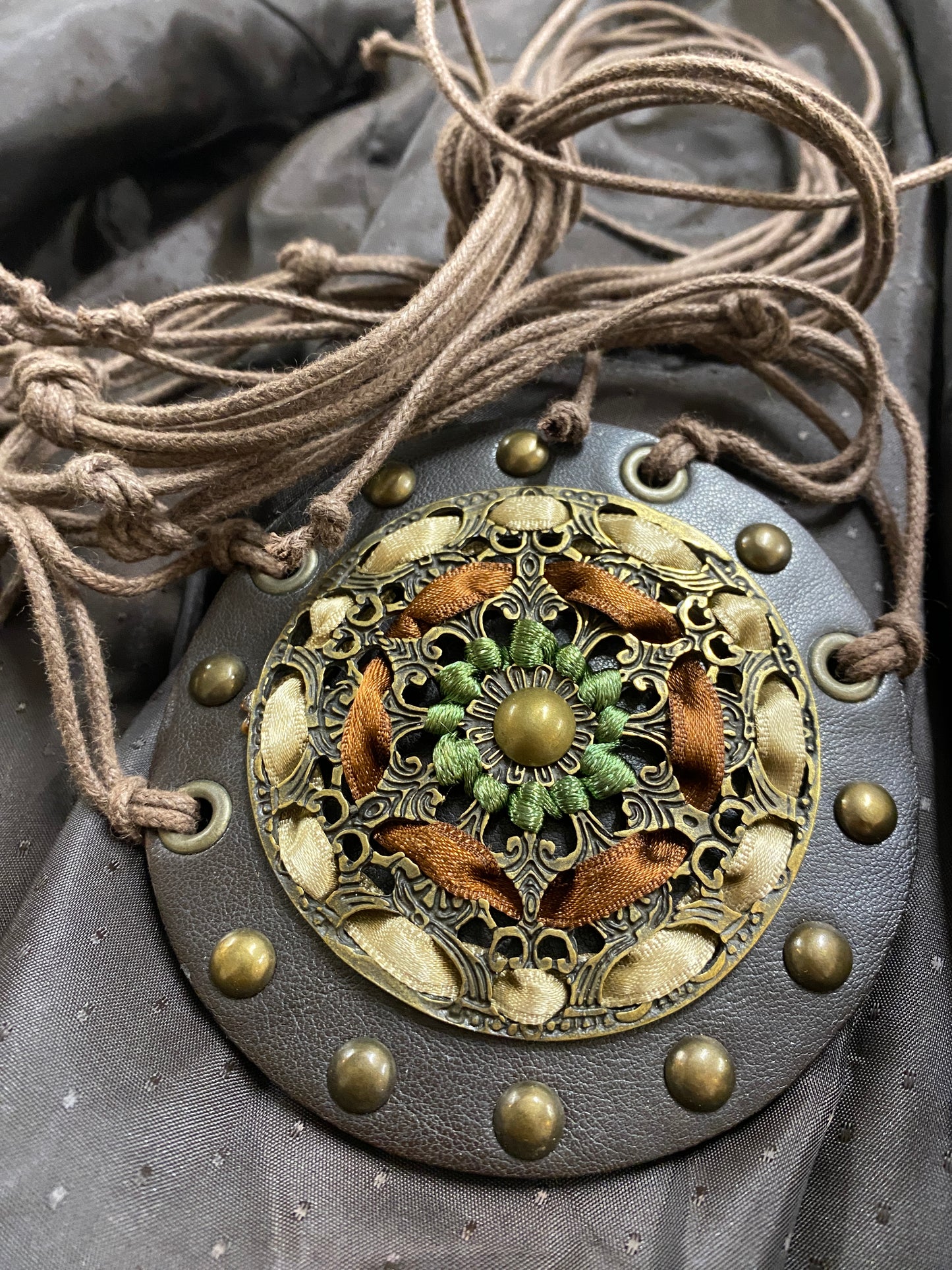 Leather Look Mandala Necklace/Belt