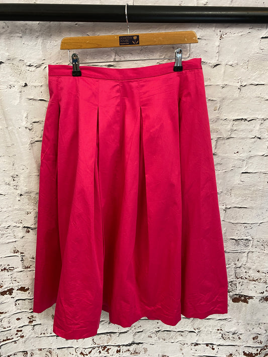 Hot Pink Midi Retro Lined Skirt Size 14