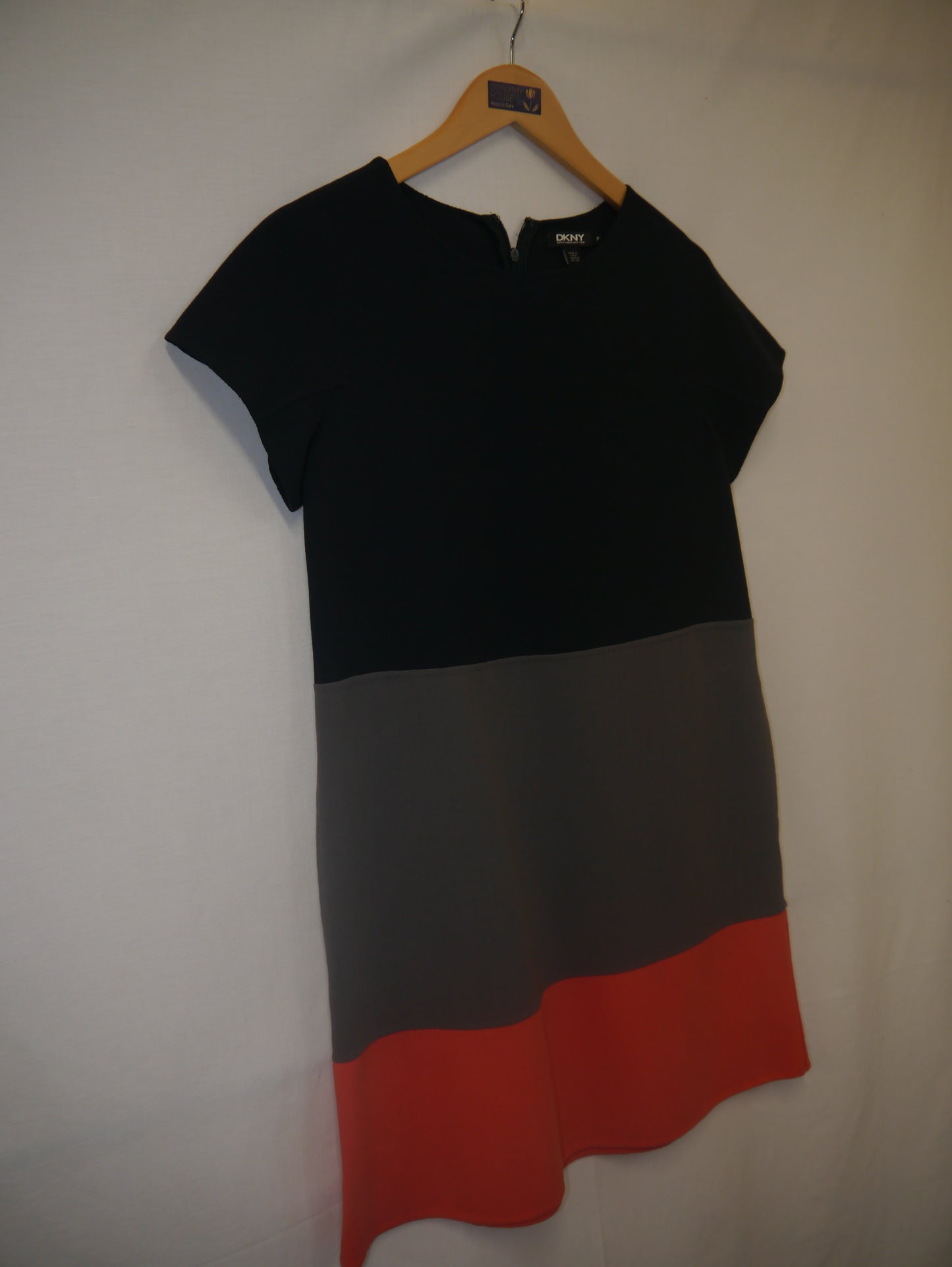 Black Designer Colour Block Knee Length Shift Dress Size 6