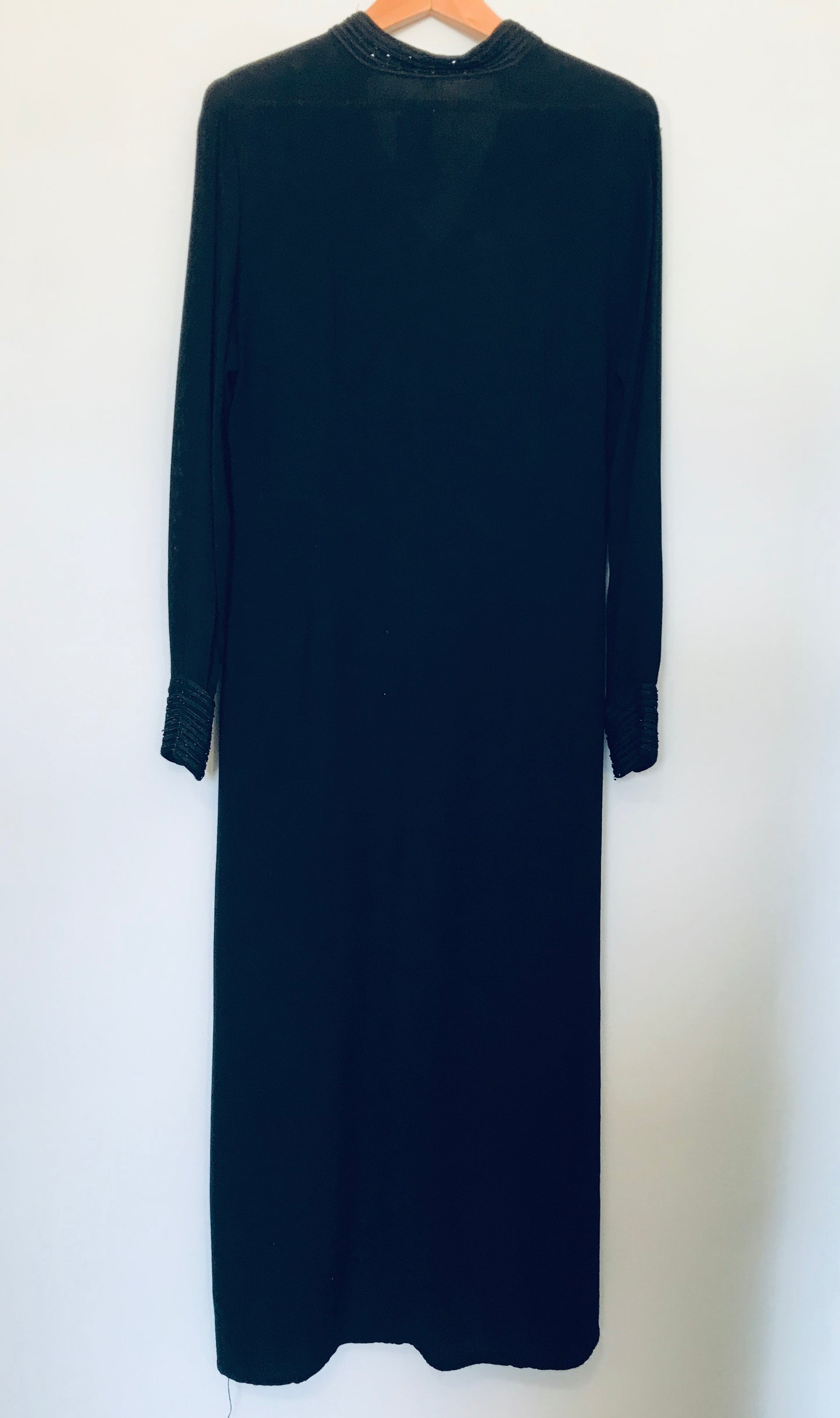 Vintage Black Beaded Kaftan Style Midi Dress 10