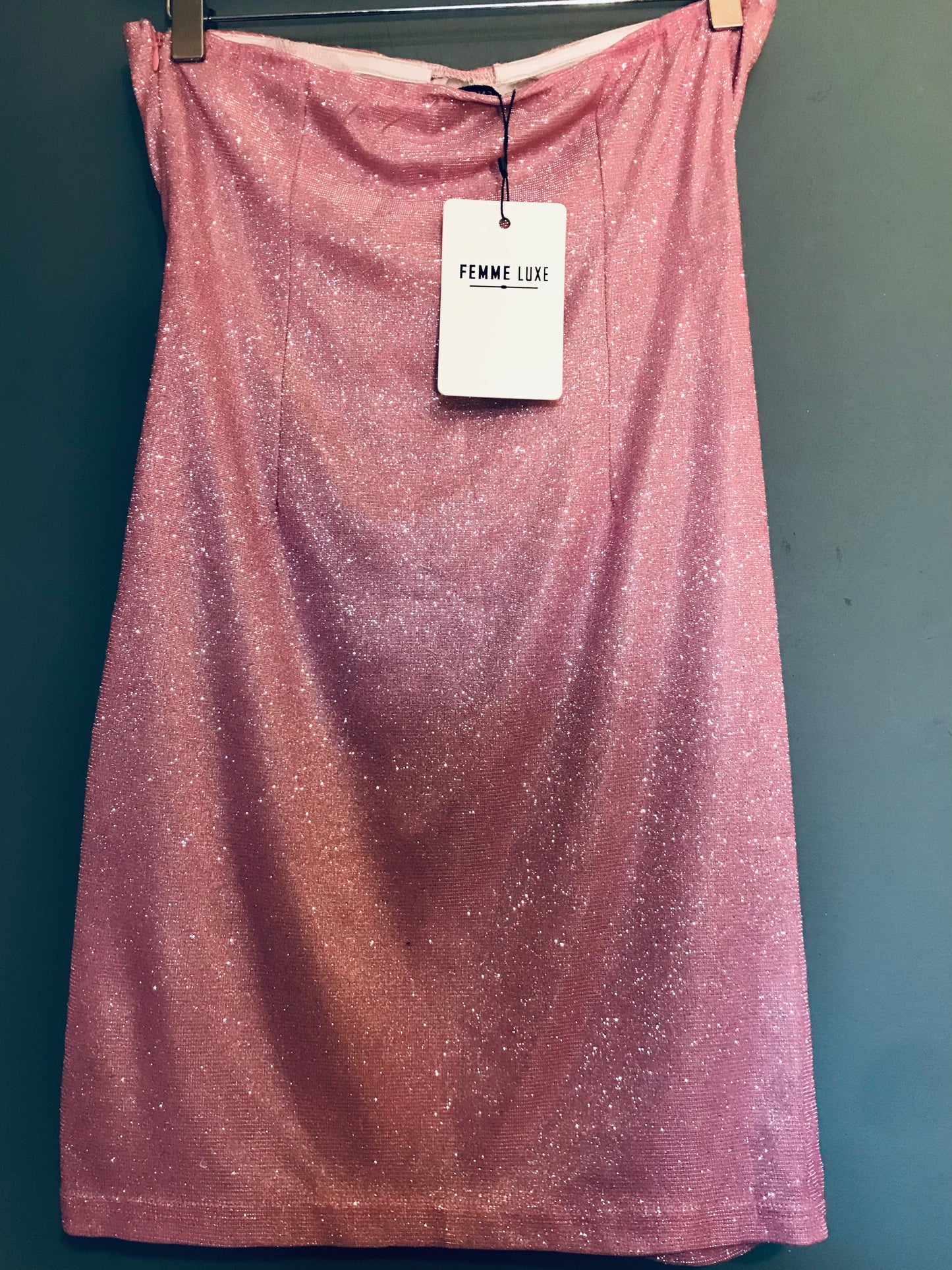 Vintage Style Pink Lurex Body Con Mini Dress 8