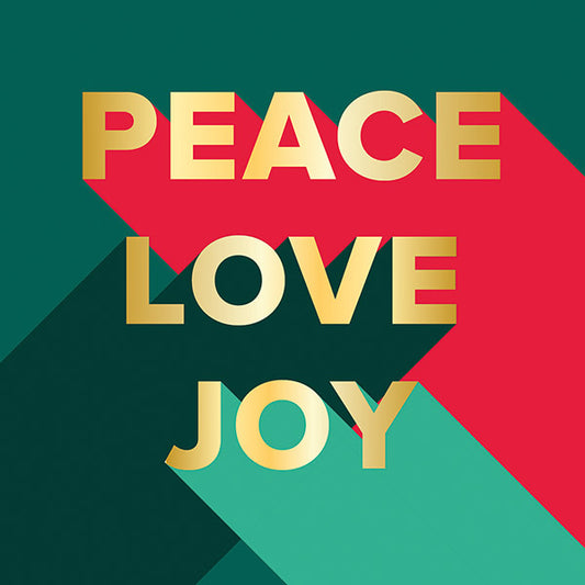 Gold 'Peace, Love, Joy.'