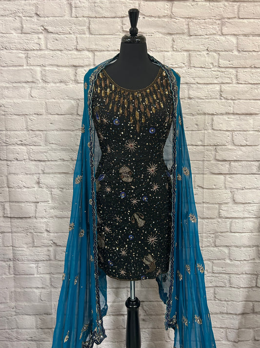 90s Celestial Star Sign Sequin Dress Size 8