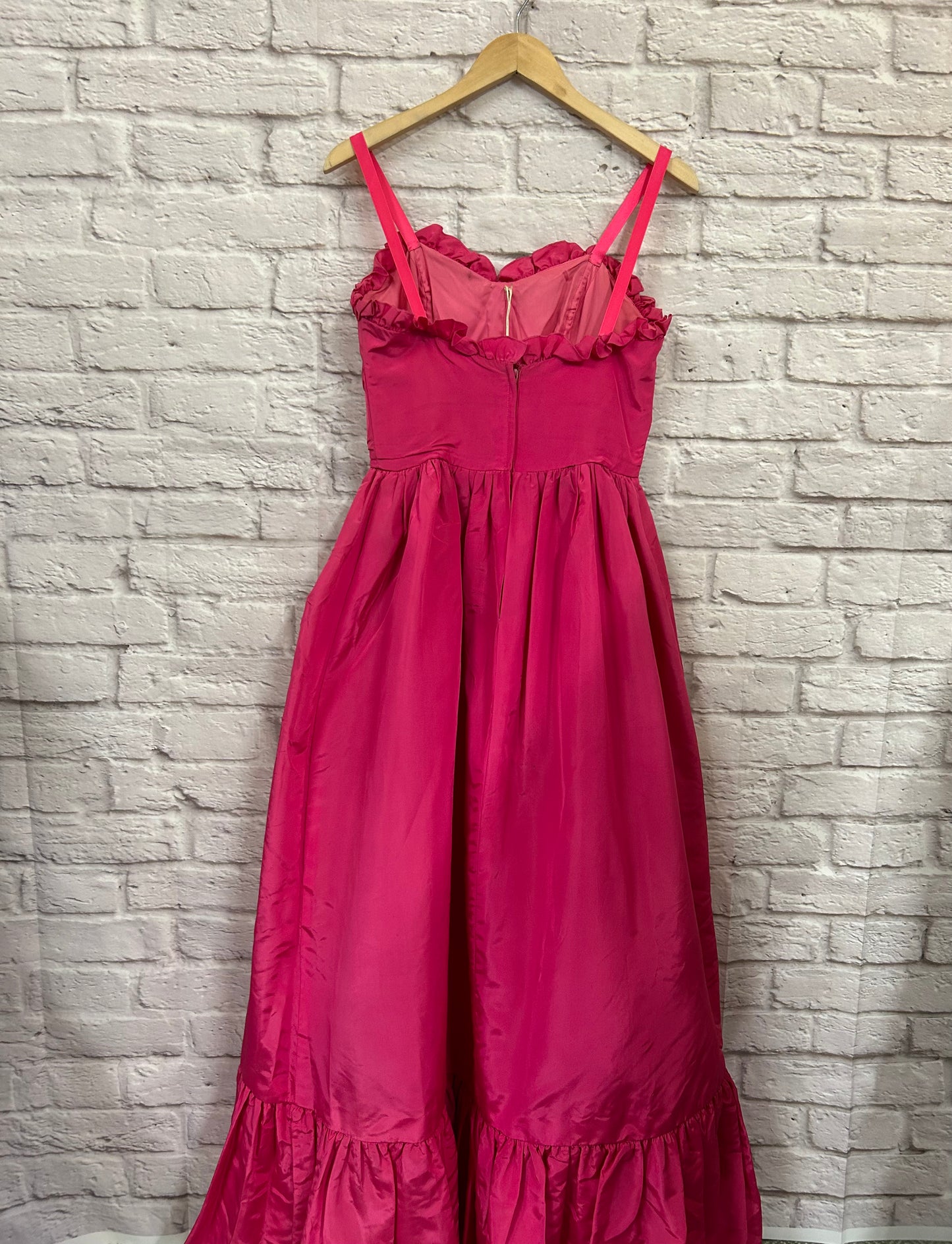 1980s Fuscia Pink Netted Party Dress Size 8-10