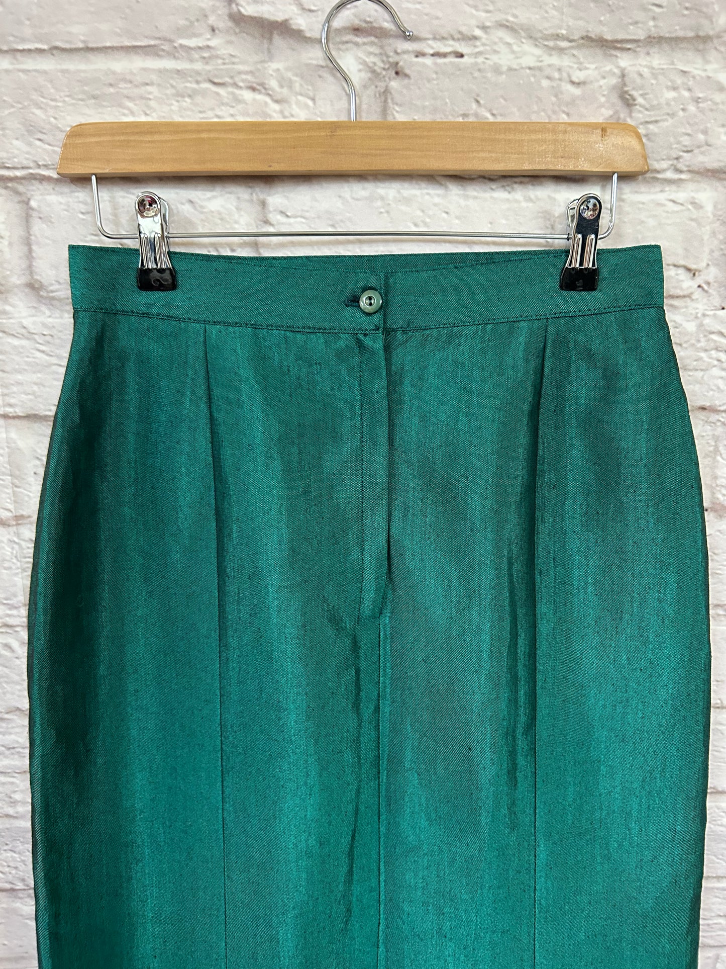 1980s Emerald Green Midi Skirt Size 10
