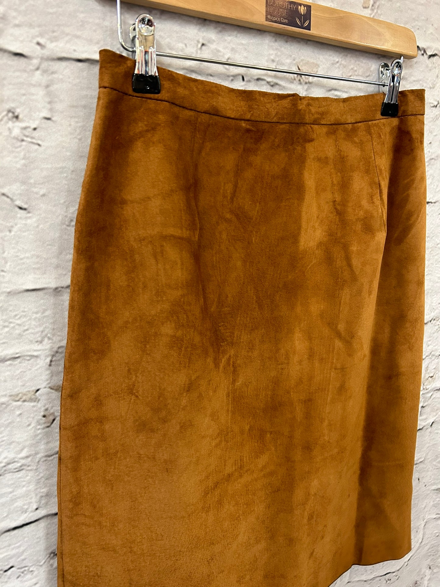 1970s Style Tan Suede Skirt Size 10