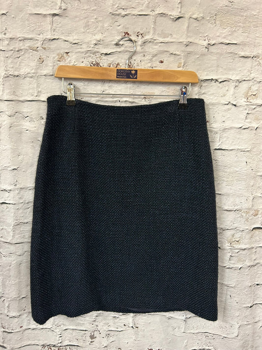 Designer 00s Navy Wool Skirt Size 12