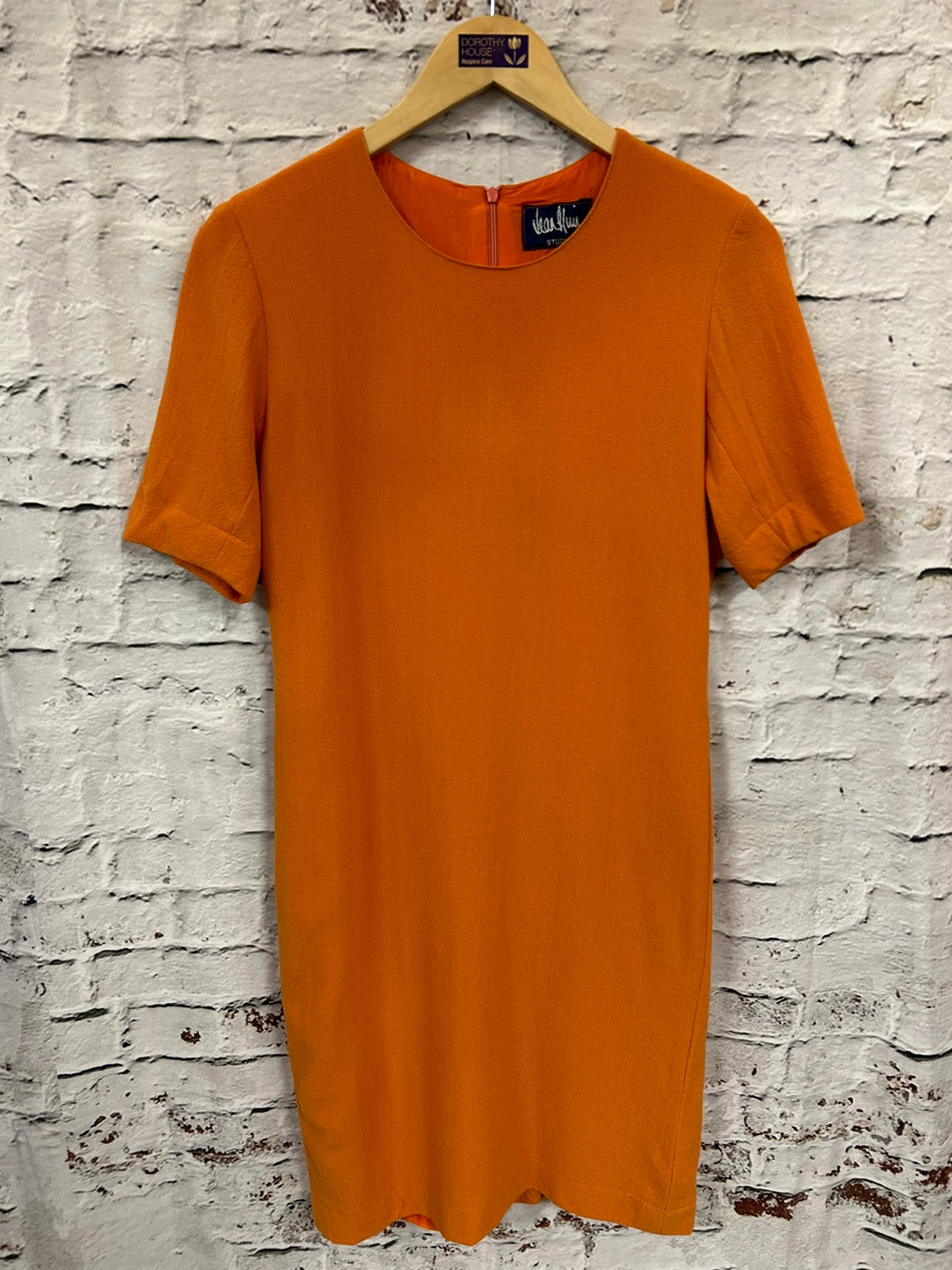 1960s Style Orange Shift Dress Size 8-10