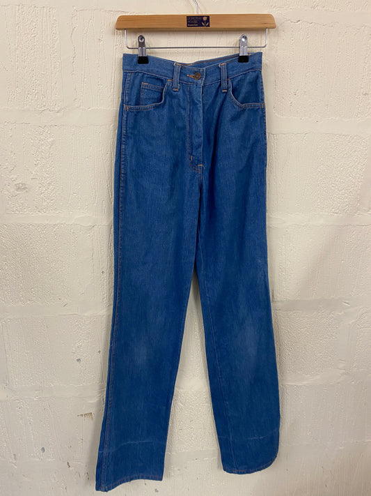 Vintage Straight Leg High Waist Denim Jeans Size 4  W 24" L 32"