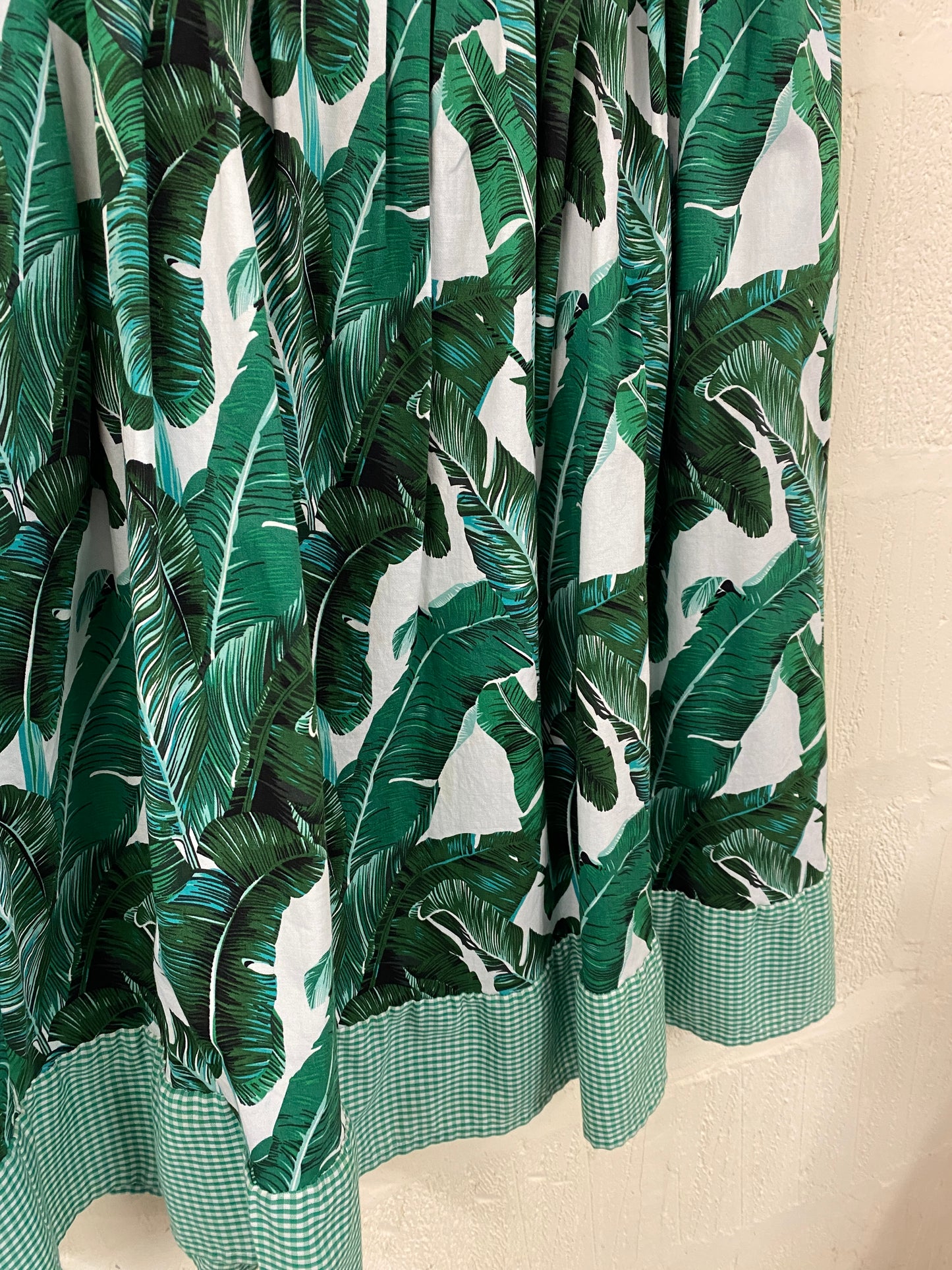 Hand Made Gingham and Palm Print Skirt 8-10
