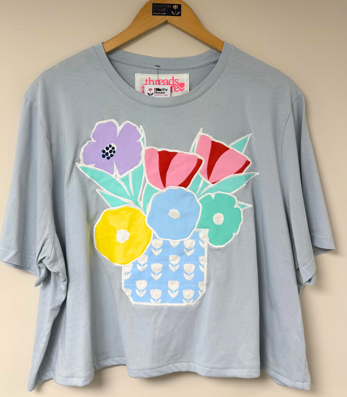 Threads for Care - Reworked T-Shirt in Baby Blue
