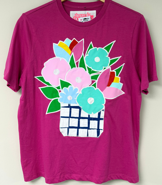 Threads for Care - Reworked T-Shirt in Fuchsia