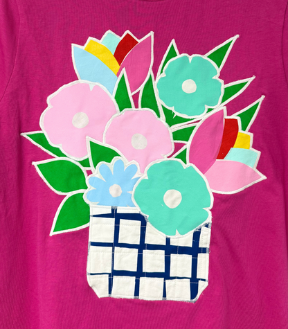 Threads for Care - Reworked T-Shirt in Fuchsia