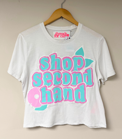 Threads for Care - Reworked Slogan T-Shirt in White