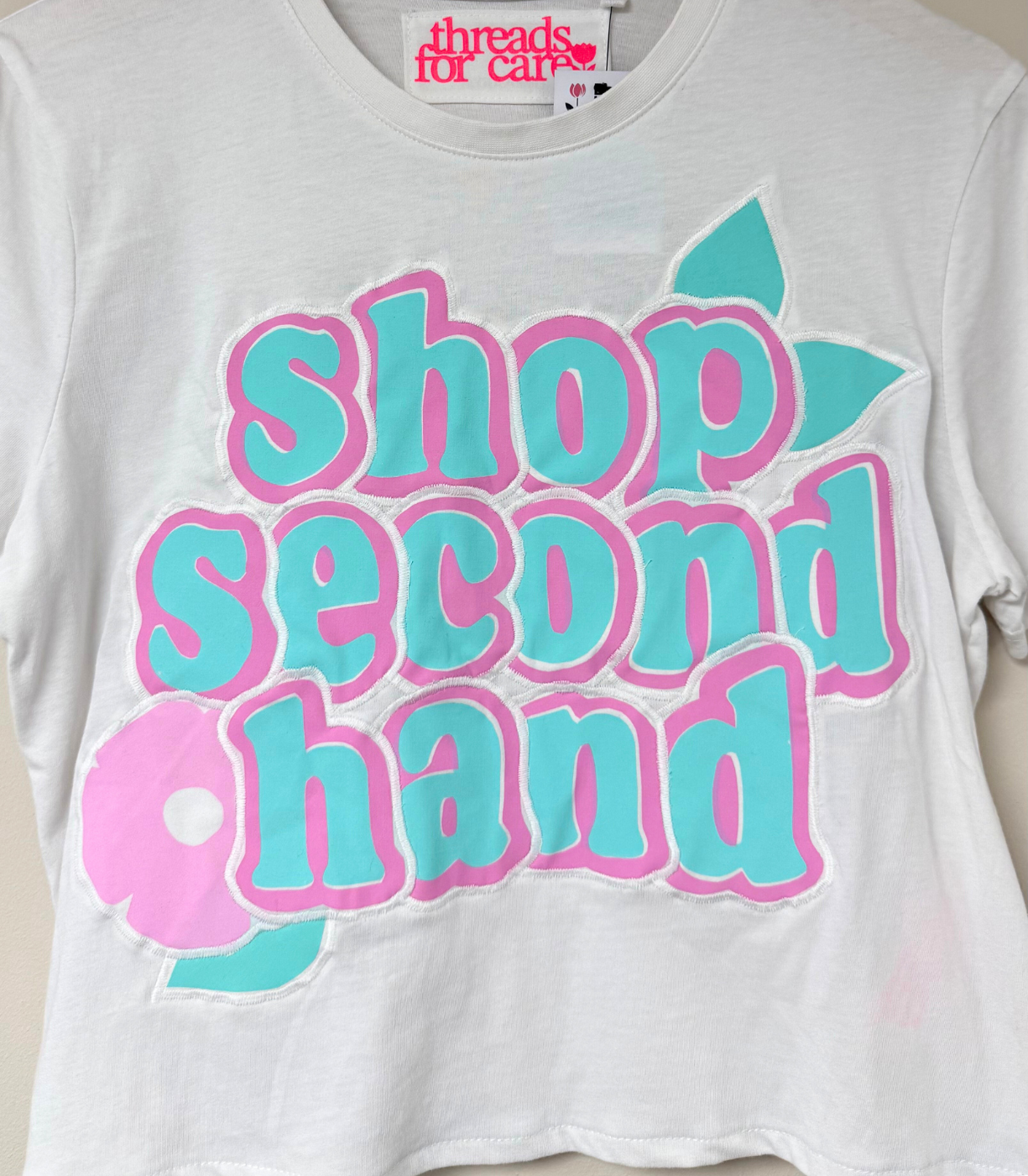 Threads for Care - Reworked Slogan T-Shirt in White