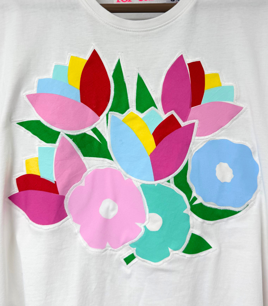 Threads for Care - Reworked Cropped T-Shirt in White