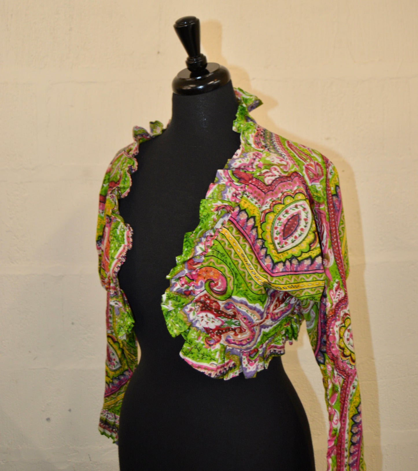 1960s Style Boho Bolero Bright Printed Jacket 12