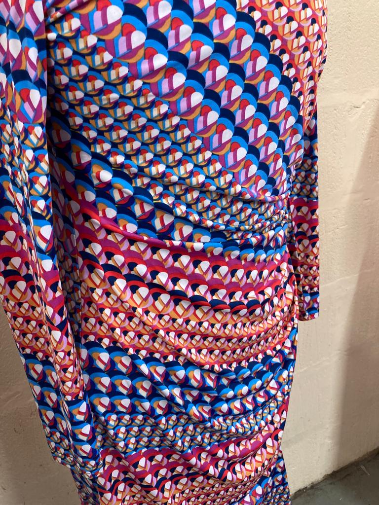 Preloved Onjenu Multicoloured  Midi Dress Size 14