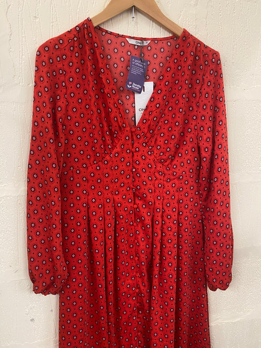 BNWT  Red Patterned Maxi Dress Size 10