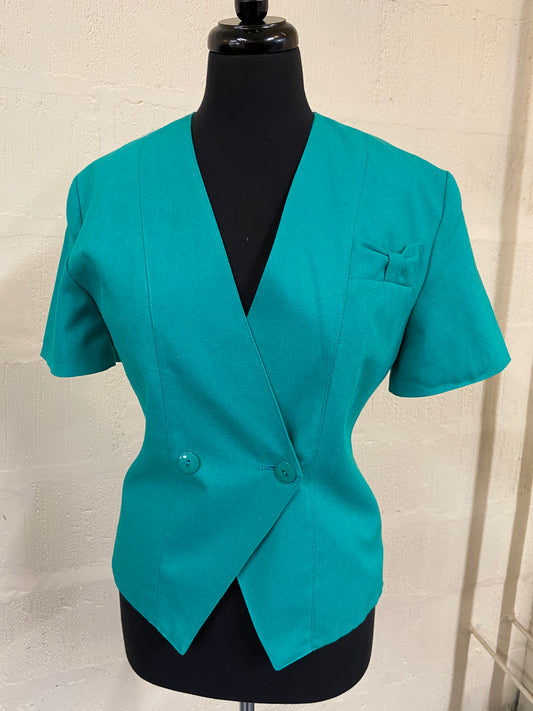 1990s Turquoise Green Jacket Size 10