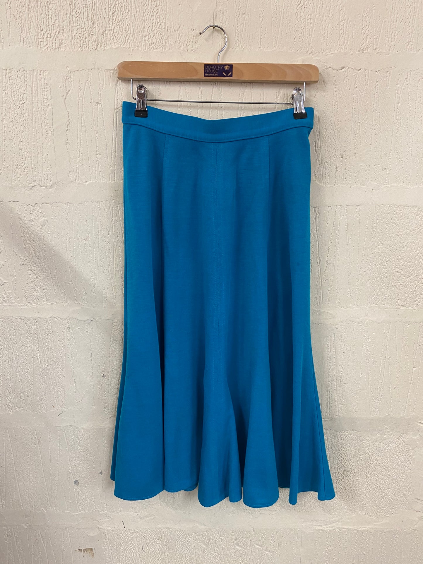 Vintage St Michael Jersey Turquoise Skirt Size 10