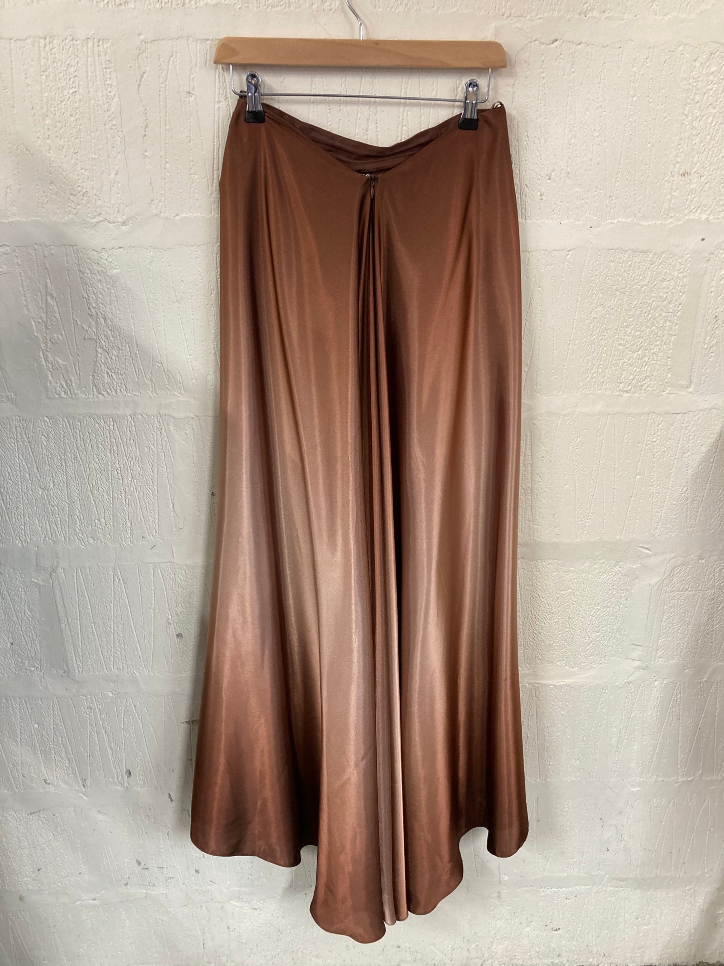 Designer Bronze Ombre Maxi Skirt with Fishtail hem Size 10
