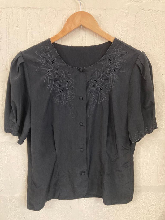 Vintage St Michael Black Blouse Size 14