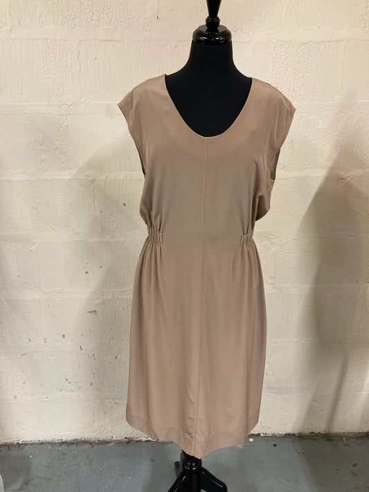 1990s Jaeger Nude Silk Midi Dress Size 12