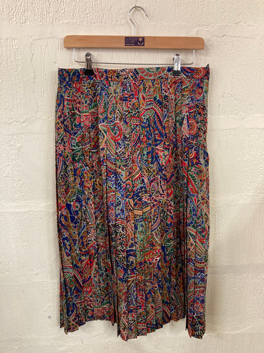 Vintage Tailor Made by Royate Pleated Floral Patterned Skirt Size 14