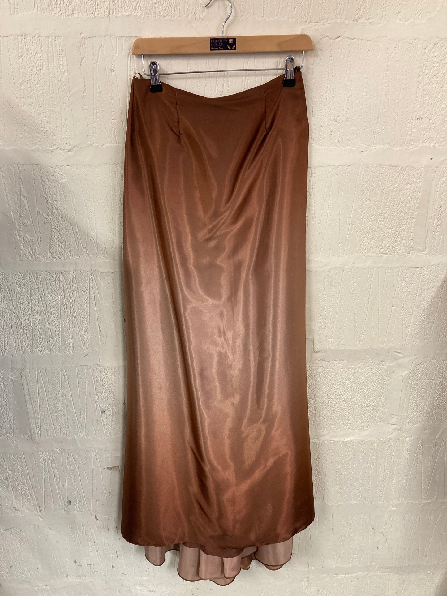 Designer Bronze Ombre Maxi Skirt with Fishtail hem Size 10