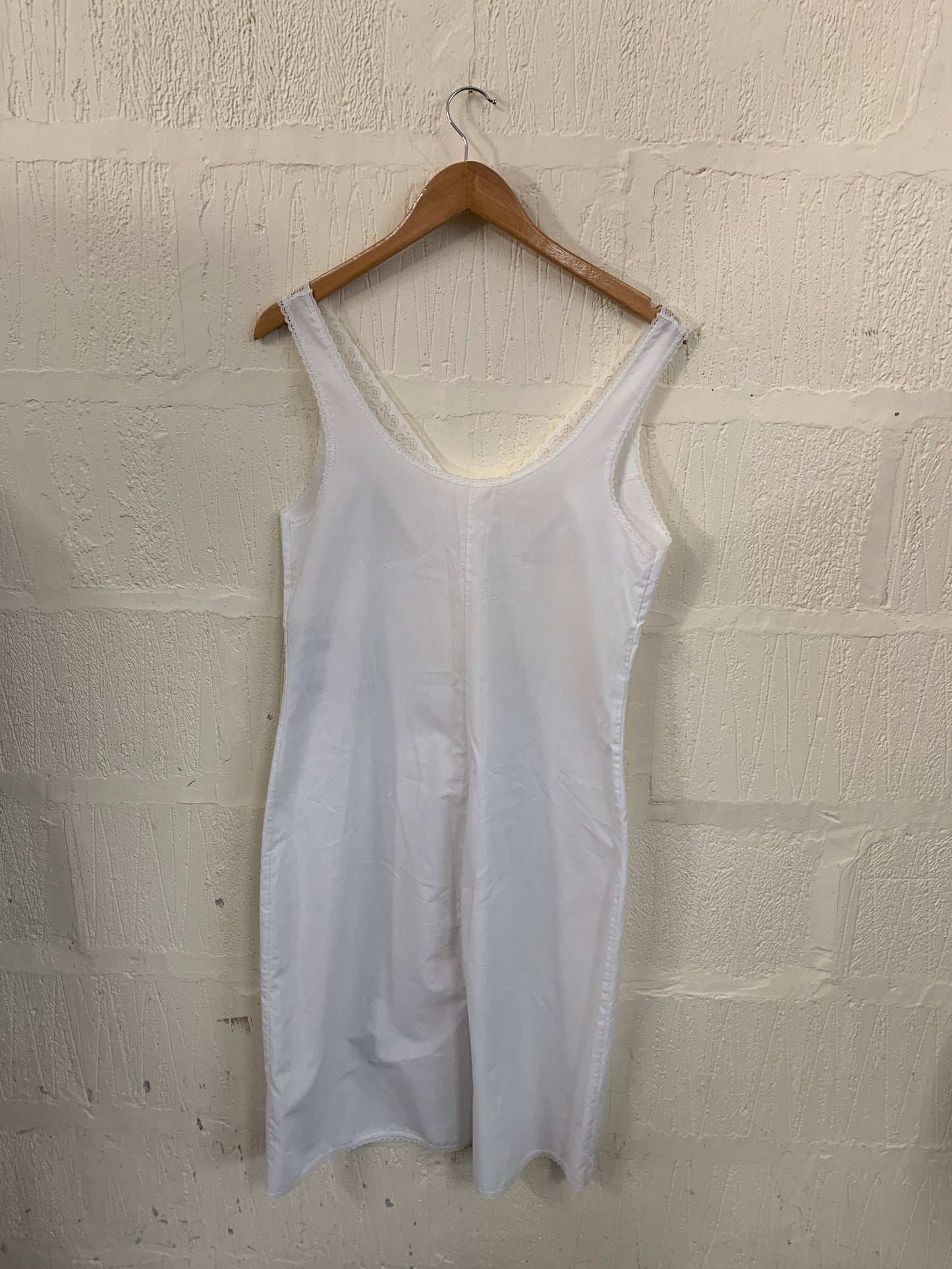Vintage White Cotton Mix Night Dress Size 12