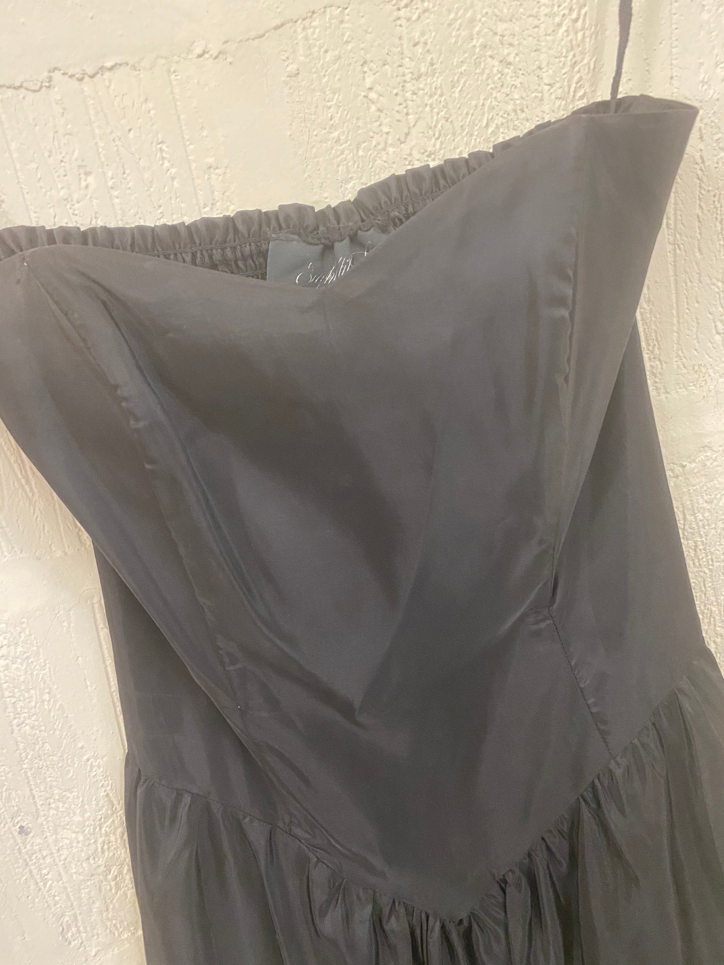 Vintage 1980s Black Strapless Dress Size 12
