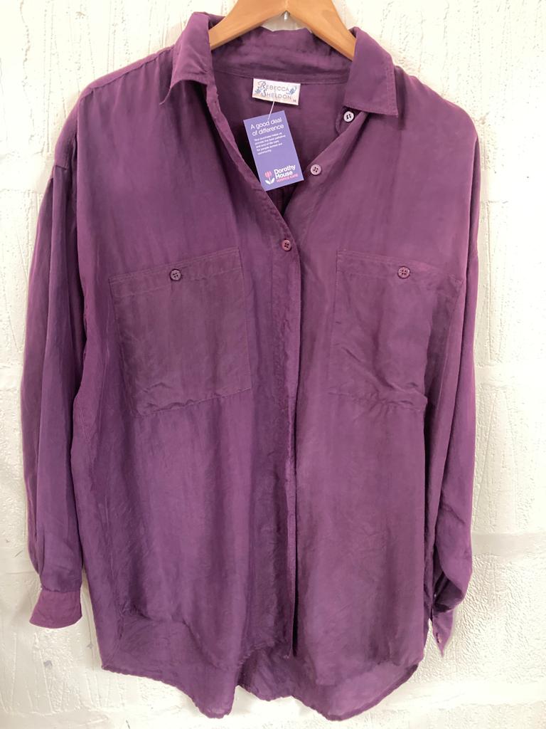 Vintage Plum Silk Blouse Size 16