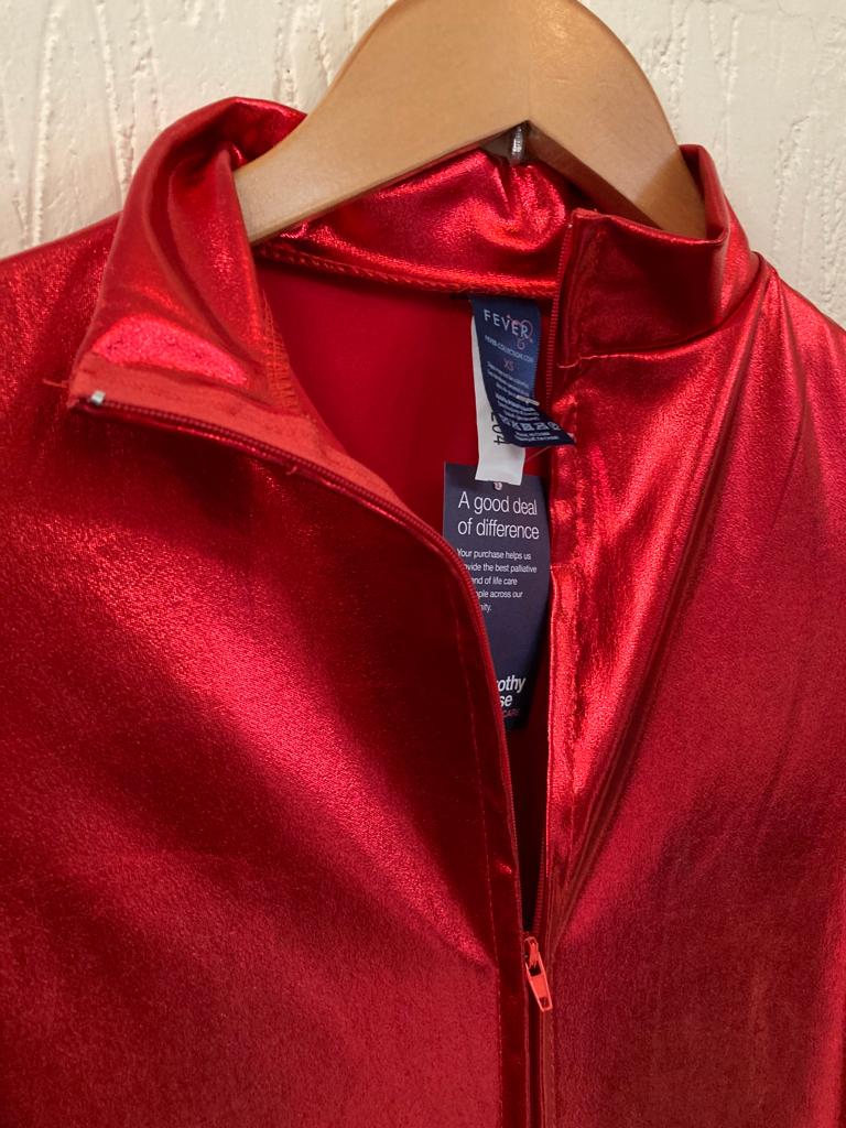 Shiny Metallic Red Jumpsuit Size XS