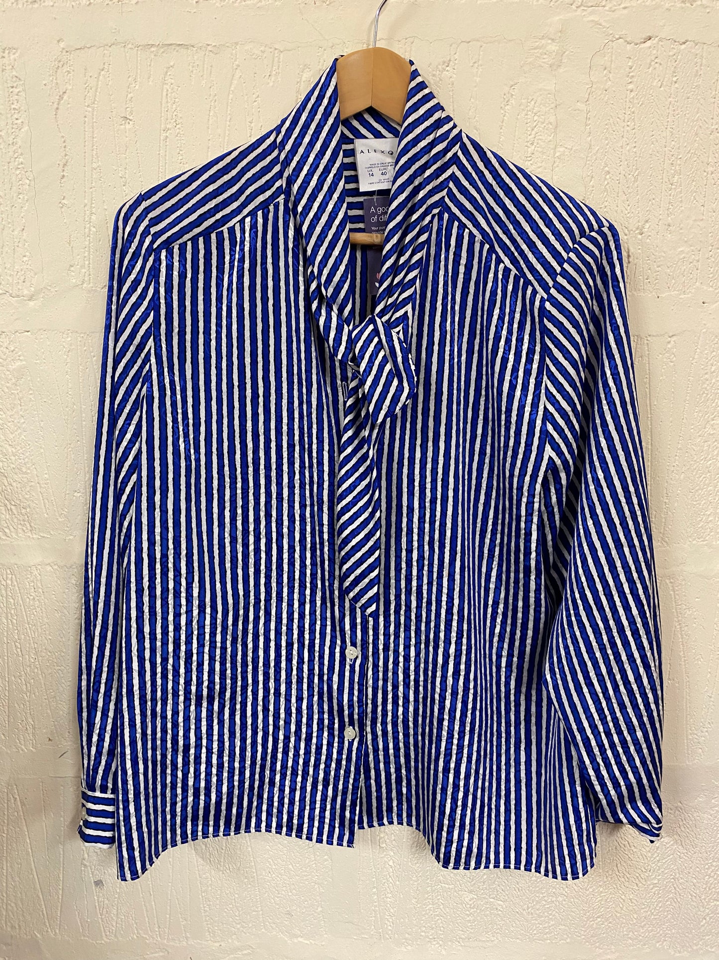 Vintage Blue Striped Shirt Size 12