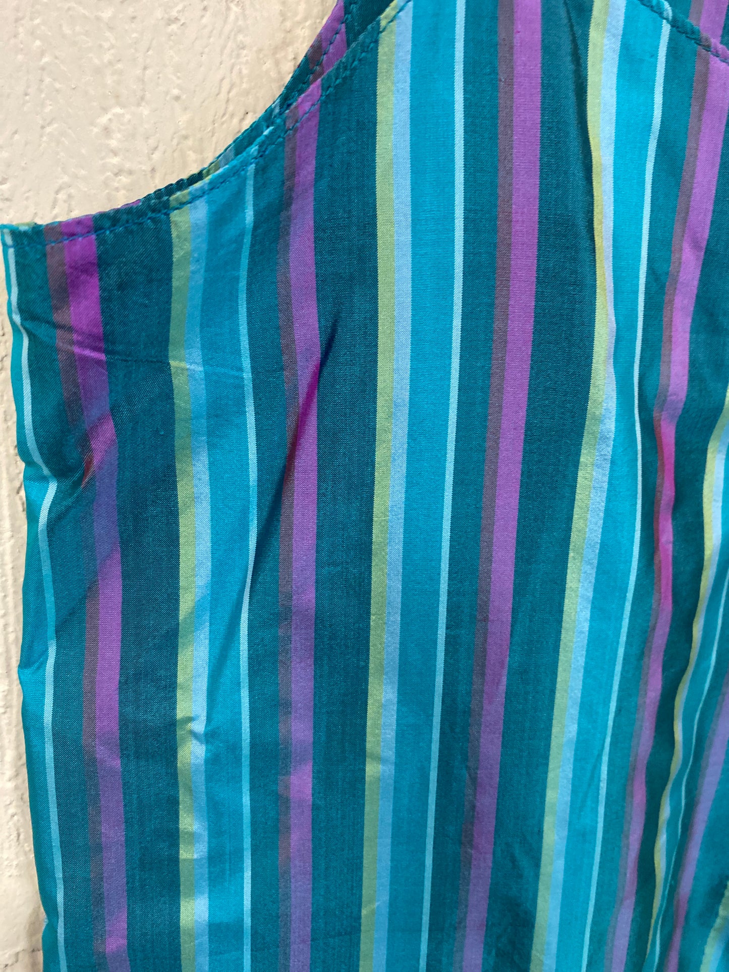 Vintage Turquoise and Purple Stripe Camisole Top Size 10