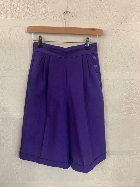 Vintage 1980s Style St Michael Purple Tailored Shorts Size 6
