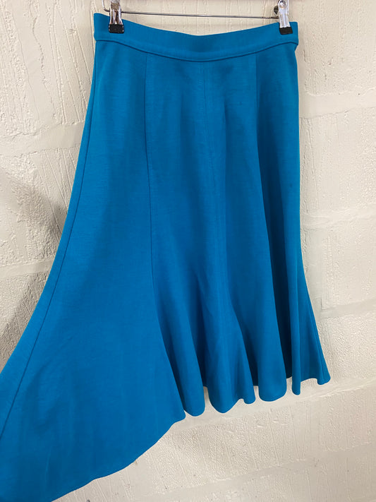 Vintage St Michael Jersey Turquoise Skirt Size 10