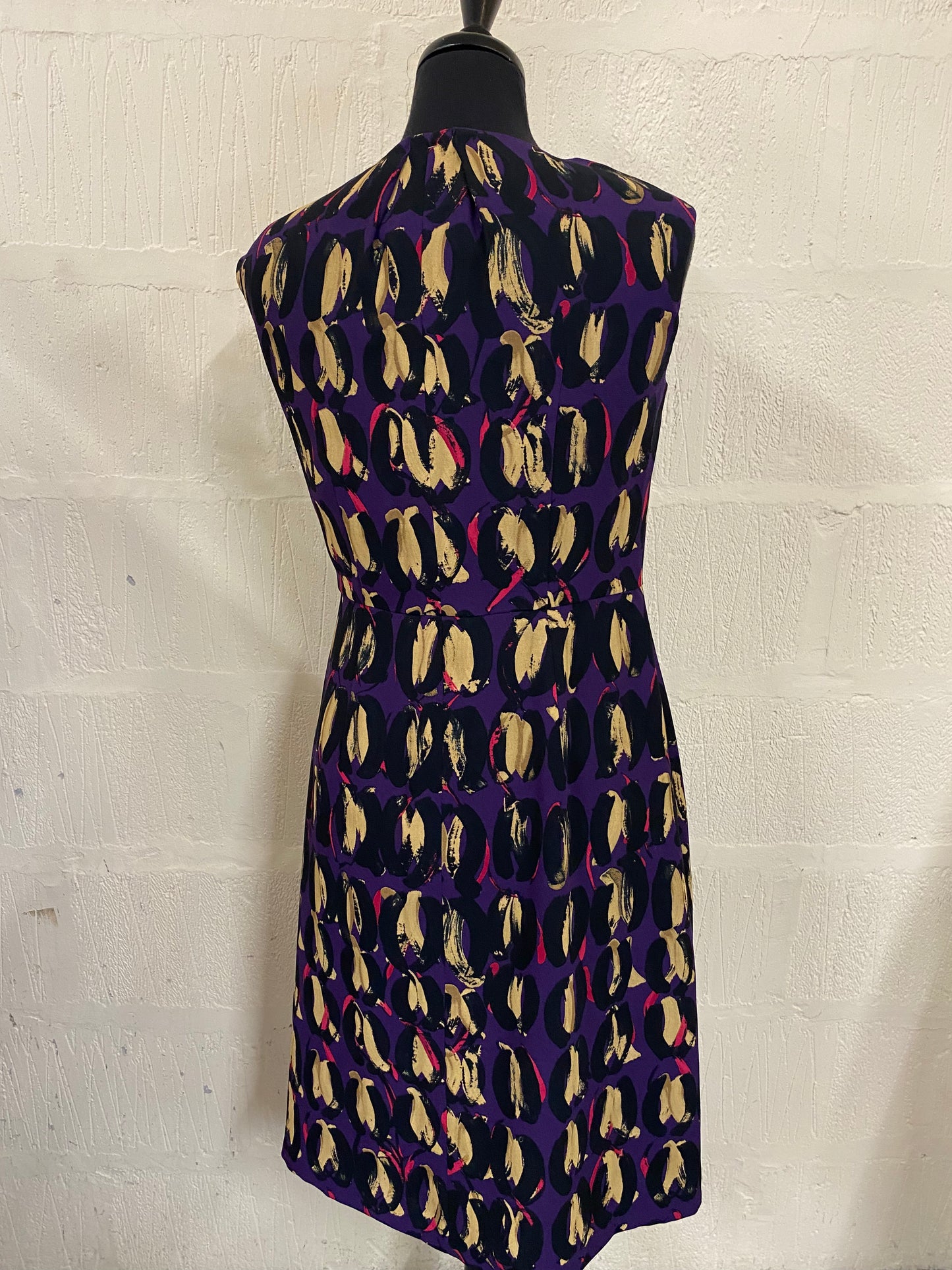 MaxMara Purple Patterned Midi Dress  Size 12