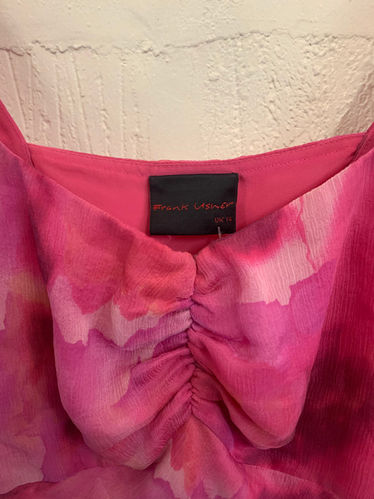 Vintage 1990s Frank Usher Pink Silk Camisole Top Size 14